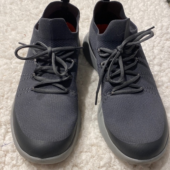 Mens Grundens solid gray stretch lace up sneakers size 11.5 - Picture 1 of 6